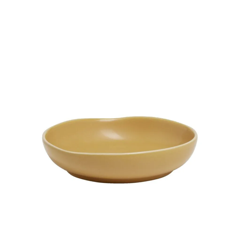 Assiette creuse en faïence jaune Ø20xH4cm