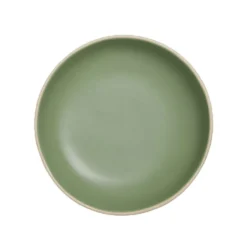 Assiette creuse en faïence vert Ø20xH4cm