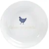 Assiette creuse porcelaine blanche designe poule Ø21cm