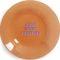 Assiette creuse verre coloré avec message Ø23cm (3 modèles)