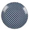 Assiette à dessert bleu foncé et blanc motif vague seigaiha Ø19cm