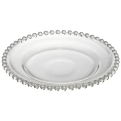 Assiette à dessert céramique transparente bord perle Ø20cm