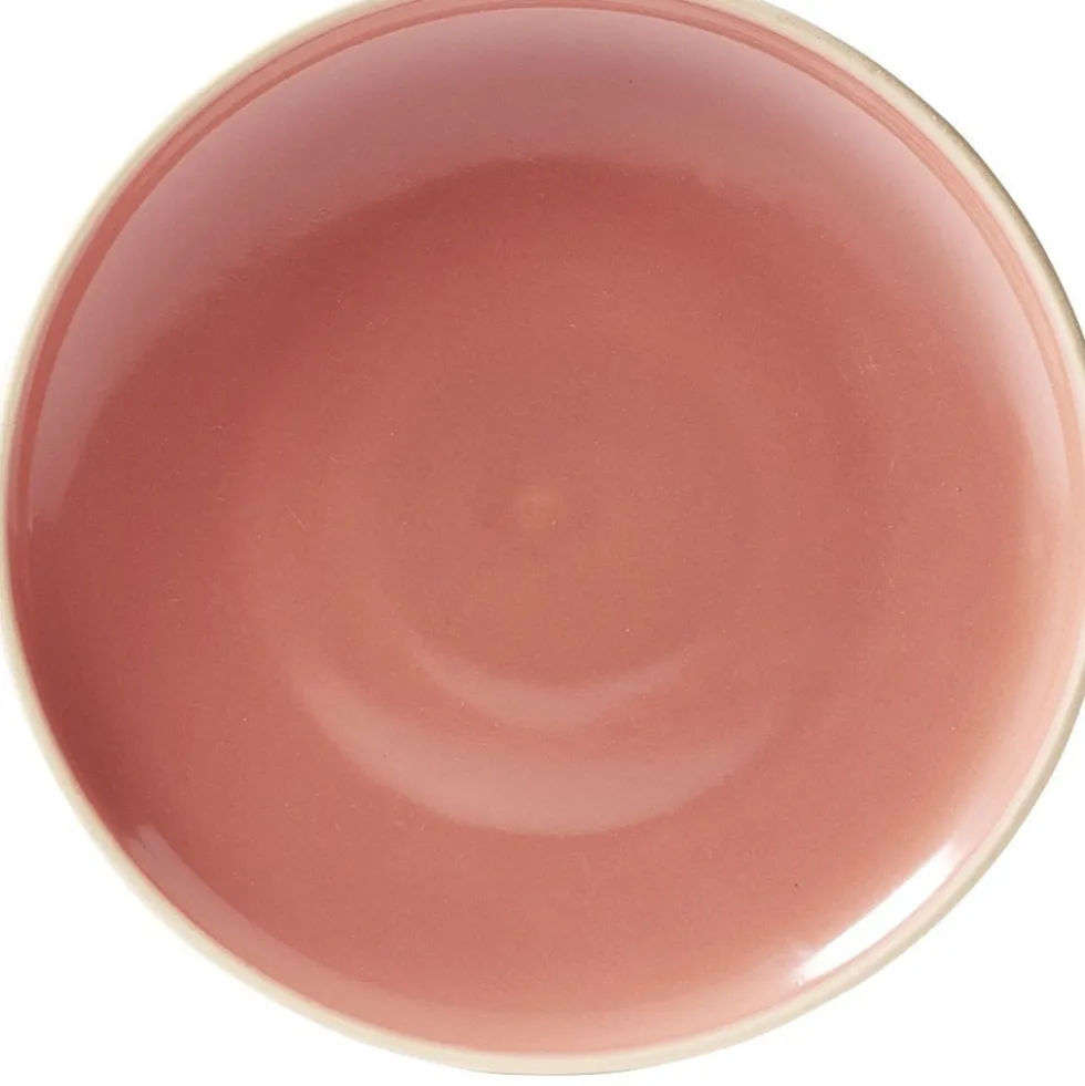 Assiette à dessert faïence Terracotta bord liseré crème Ø20cm