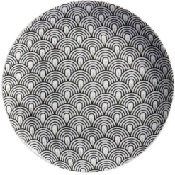 Assiette à dessert motif vague japonaise gris Ø19cm
