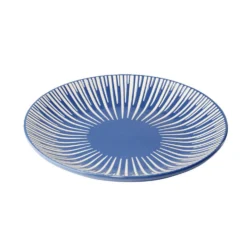 Assiette à dessert Rio en faïence bleu et blanc Ø19cm