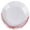 Assiette à dessert ronde Arcopal blanche lignes rouges Ø18cm