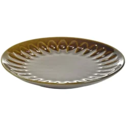 Assiette à dessert ronde Badem faïence marron foncé Ø21,5cm