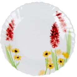 Assiette à dessert ronde blanche fleur Fantine Ø19cm