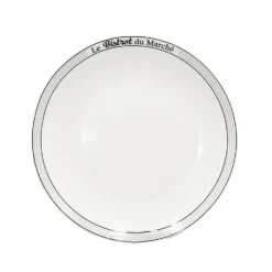Assiette à dessert ronde blanche "Le Bistrot du Marché" Ø19cm