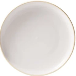 Assiette à dessert ronde faïence gris bord crème Ø20cm
