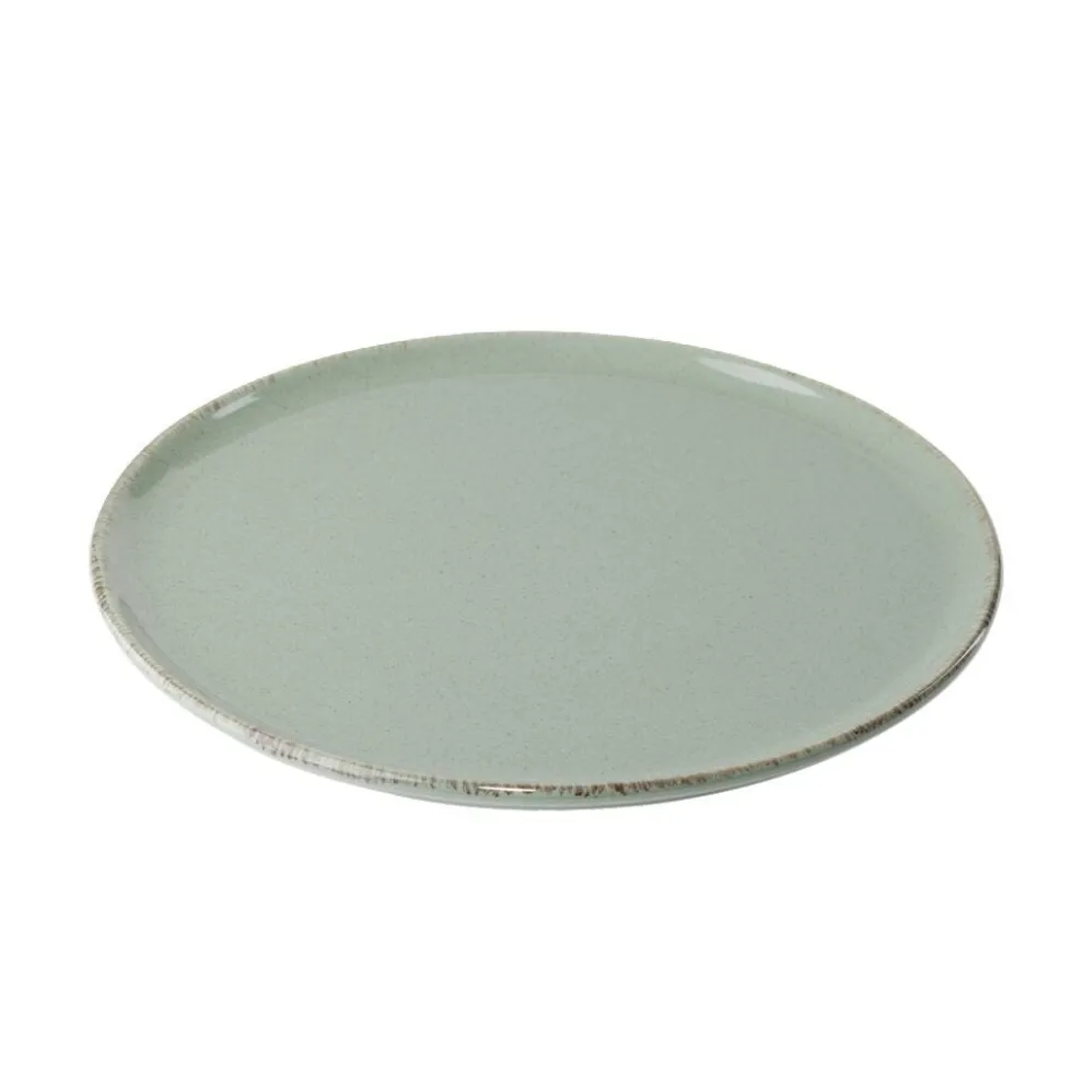 Assiette à dessert ronde Lisbonne grès vert Ø20,5cm