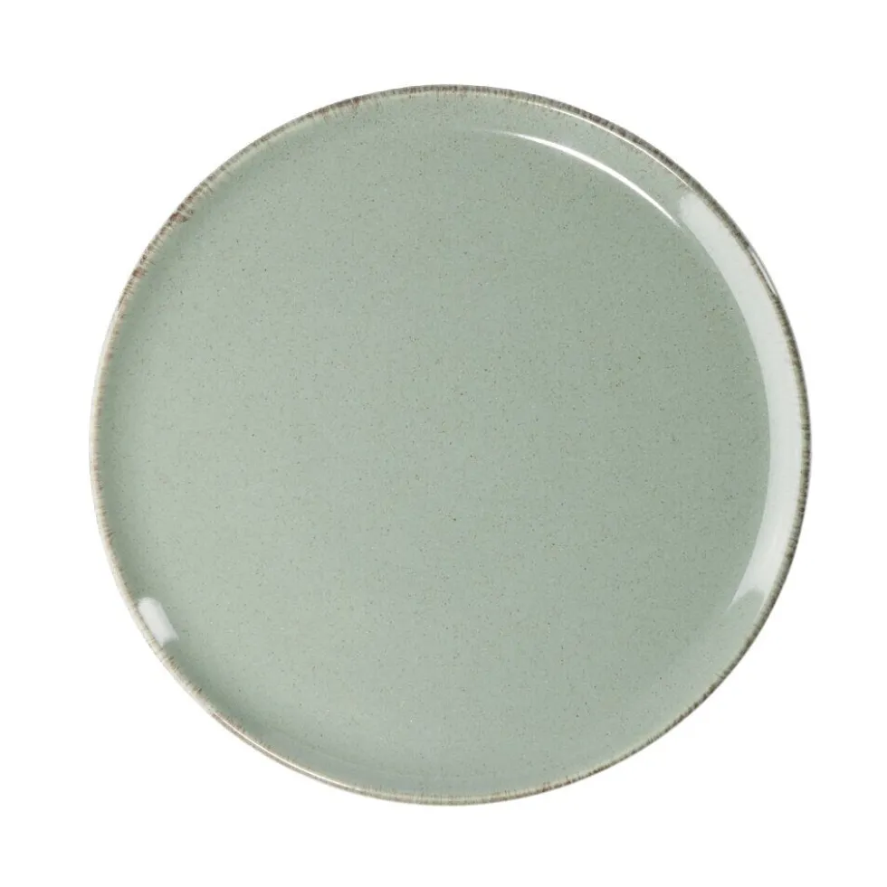 Assiette à dessert ronde Lisbonne grès vert Ø20,5cm
