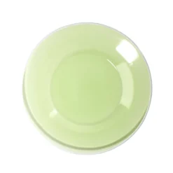 Assiette à dessert ronde verre vert bord blanc Ø20cm
