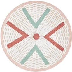 Assiette murale ronde motif géométrique en mdf