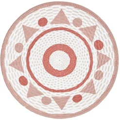 Assiette murale ronde motif géométrique en mdf
