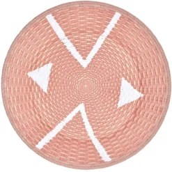 Assiette murale ronde motif géométrique en mdf