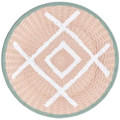Assiette murale ronde motif géométrique en mdf