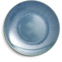 Assiette plate Amaury faïence bleue Ø20cm