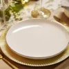 Assiette plate blanche bordure dorée Ø27cm