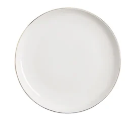 Assiette plate blanche bordure dorée Ø27cm
