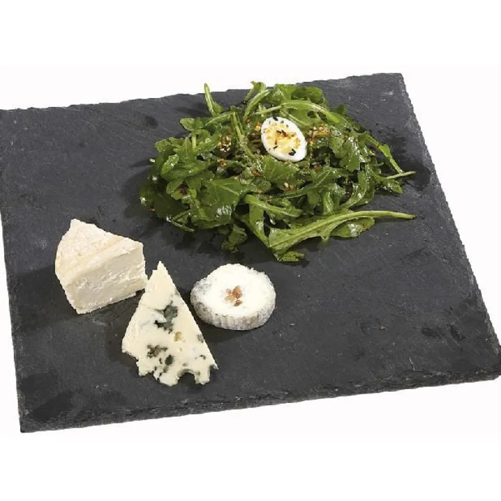 Assiette plate carrée ardoise 30x30cm