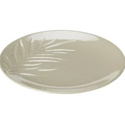 Assiette plate céramique motif feuille Ø26,5 cm (2 modèles)