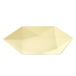 Assiette plate en carton x8 forme hexagonal beige Ø26cm