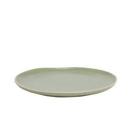 Assiette plate en faïence vert Ø27xH1,7cm