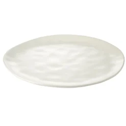 Assiette plate forme organique grès blanche Ø26cm