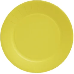Assiette plate ronde carton jaune x12 Ø23cm