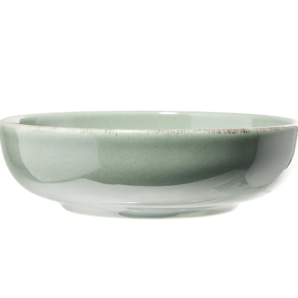 Assiette à soupe Lisbonne en grès vert Ø18cm