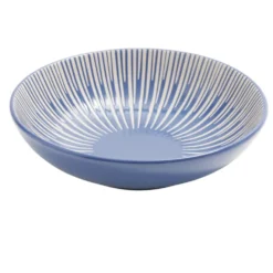 Assiette à soupe Rio faïence bleue et blanche Ø20cm