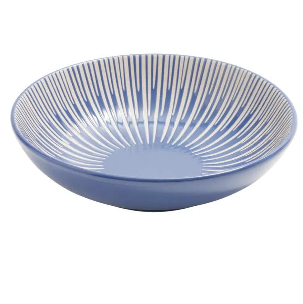Assiette à soupe Rio faïence bleue et blanche Ø20cm