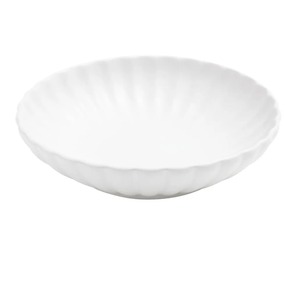 Assiette à soupe Venise rebord ondulé faïence blanc Ø20cm