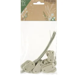 Attache brise-vue x26 métal et plastique jaune 15x10cm