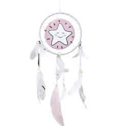 Attrape-rêve arc-en-ciel avec plume 16xH50cm (4 modèles)