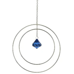 Attrape soleil métal doré pendentif bleu 20x3xH70cm