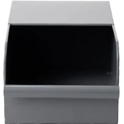 Bac de rangement en métal gris - L17,5 x l25 x H12,5 cm