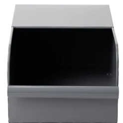 Bac de rangement en métal gris - L17,5 x l25 x H12,5 cm