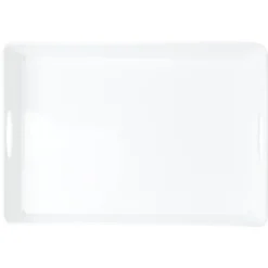 Bac de rangement plastique blanc avec poignée 37,5x26xH6cm