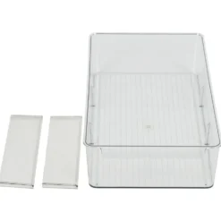 Bac de rangement transparent pour frigo L.36,5x20,5xH8,1cm