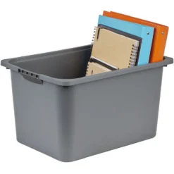 Bac plastique gris 40x29,8xH22,8cm