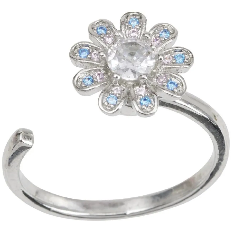 Bague spinner multicolore