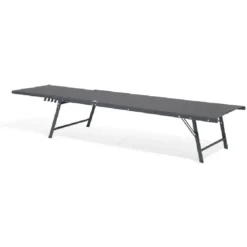 Bain de soleil transat Dream 5 positions gris 181x55xH33/90.5cm
