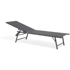 Bain de soleil transat Dream 5 positions gris 181x55xH33/90.5cm