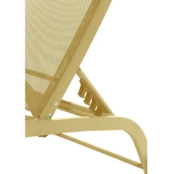 Bain de soleil transat Stockolm jaune 186x63xH32/90cm