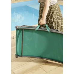 Bain de soleil Weavy acier et textilène vert et gris 198x54xH50cm