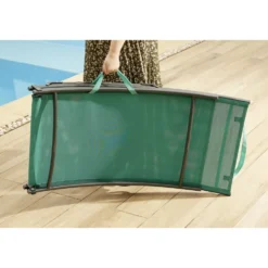 Bain de soleil Weavy acier et textilène vert et gris 198x54xH50cm