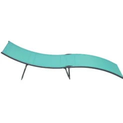 Bain de soleil Weavy acier et textilène vert et gris 198x54xH50cm