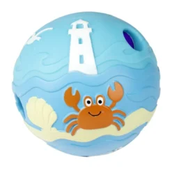 Balle pour chien intéractive sonore thème océan PVC bleu Ø14cm